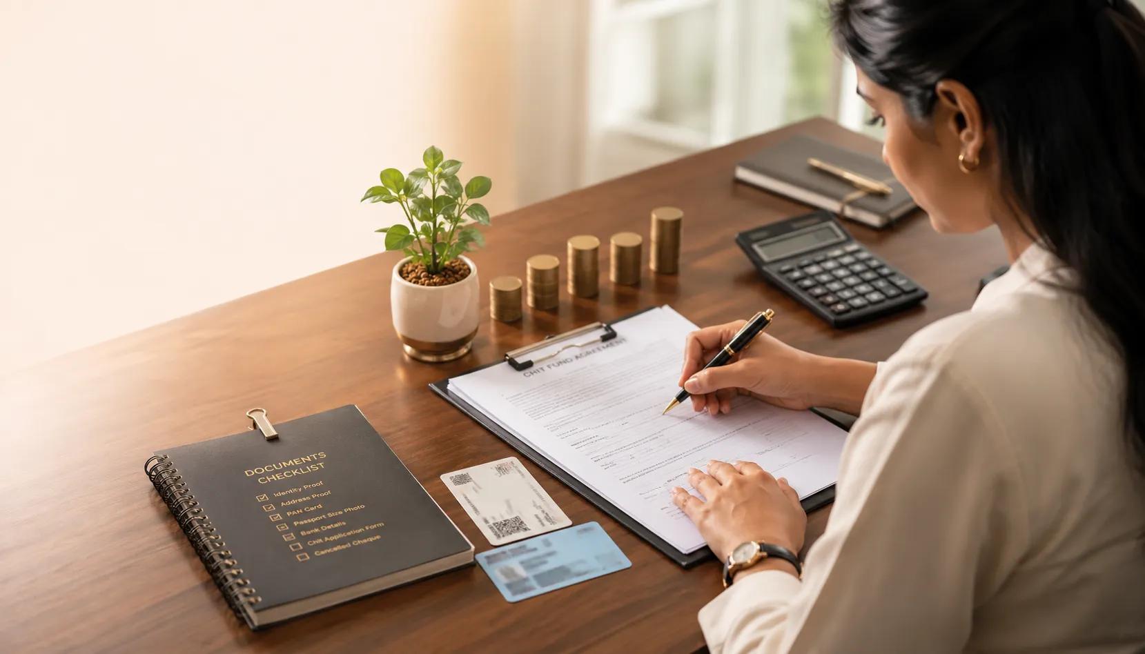 Person pointing at financial documents